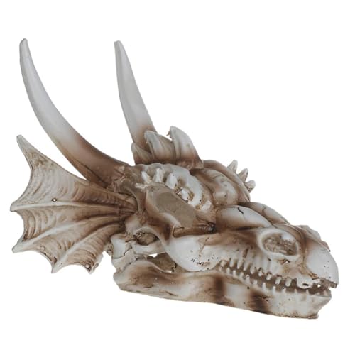 PartyKindom Resin Dinosaur Skull Aquarium Ornament aus Umweltfreundlichem Harz Naturgetreues Reptilien und Garnelenversteck Robustes Terrarium Zubehör Mittlere Dekoratives Skelettmodell für von PartyKindom