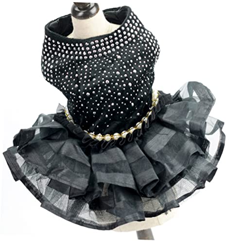 PartyKindom Stylisches aus Spitze Bequemes Tutu Sommerkleid für Kleine Hunde für Outdoor Aktivitäten und Besondere Anlässe Schwarz PartyKindom Stylisches aus Spitze Bequemes Tutu Sommerkleid für Kleine Hunde für Outdoor Aktivitäten und Besondere Anlässe Schwarz von PartyKindom