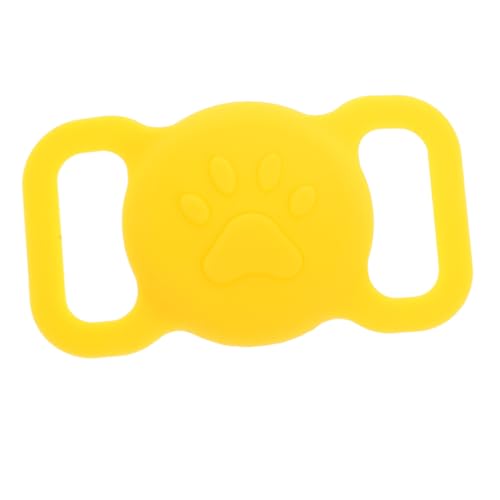 PartyKindom Tracker-Fall Tracer-Schutzhülle Inhaber Katzen-Tracker Locator-Schutzabdeckung mit Halter Geräte Schutzabdeckung für den Haustierortungsgerät einfache Schutzhülle Kieselgel Yellow von PartyKindom