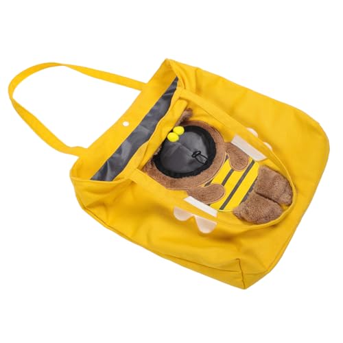 PartyKindom Tragbare Katzen Transporttasche aus Robustem Canvas Atmungsaktive Schultertasche mit Bienen und Langlebig für Katzen und Kleine Haustiere Unterwegs Praktische Haustier Tragetasche von PartyKindom
