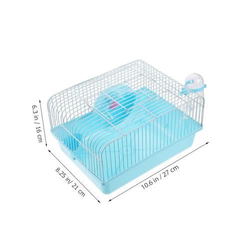 PartyKindom Tragbarer Hamsterkäfig mit Futter Wasserschale Laufradspielzeug Atmungsaktivem Langlebigem Eisenmaterial Geeignet für Hamster Mäuse und Kleine Nager Outdoor Kleintierhaus von PartyKindom