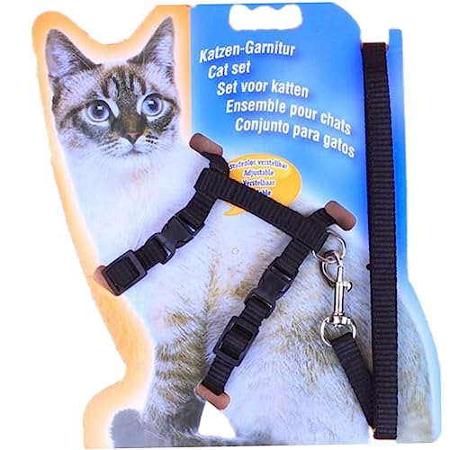 PartyKindom Verstellbares Katzengeschirr mit Leine Sichere Harness für Katzen Förmige Form für Kleine und Große Katzen Anzulegen mit Metallschnalle PartyKindom Verstellbares Katzengeschirr mit Leine Sichere Harness für Katzen Förmige Form für Kleine und Große Katzen Anzulegen mit Metallschnalle von PartyKindom