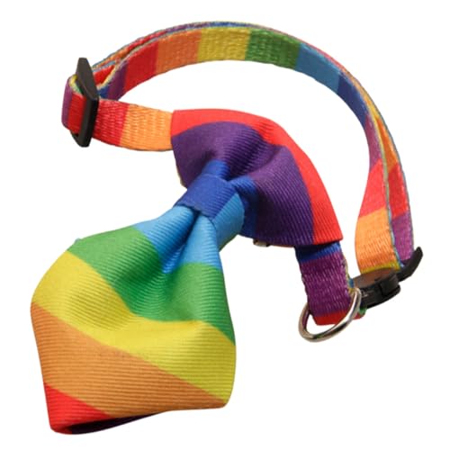 PartyKindom Verstellbares Regenbogen Haustierhalsband mit Schleife Atmungsaktives Sicheres Stoffhalsband für Katzen und Kätzchen für Partys Draußen Bequem PartyKindom Verstellbares Regenbogen Haustierhalsband mit Schleife Atmungsaktives Sicheres Stoffhalsband für Katzen und Kätzchen für Partys Draußen Bequem von PartyKindom
