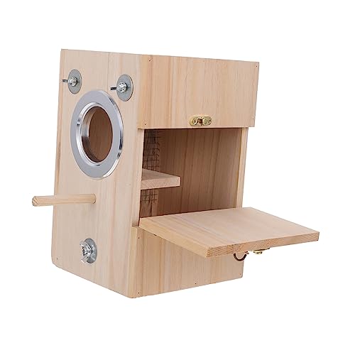 PartyKindom Vogelzuchtbox Aus Natürlichem Holz Für Wellensittiche Und Papageien Nistkasten Für Vogelhaltung Outdoor Brutkasten Vogelzubehör Kompakte Bauweise Hergestellt von PartyKindom