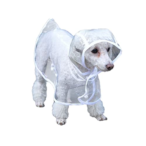 PartyKindom Regenmantel für Kleine Hunde Transparenter Poncho aus Eva Größe L mit Kapuze für Regenschutz von PartyKindom