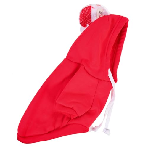 PartyKindom Weihnachtlicher Haustier Hoodie aus Atmungsaktivem Bequem und Hautfreundlich für Hunde und Katzen Festliches Cosplay Outfit in Rot Geeignet für Partys Geburtstage Familienfotos Xs von PartyKindom