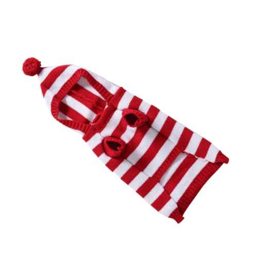 PartyKindom Weihnachtlicher Hundepullover Strickpullover mit Kapuze für Kleine Hunde Atmungsaktiv Elastisch Polyester Bequemes Haustierkostüm für und Besondere Anlässe von PartyKindom