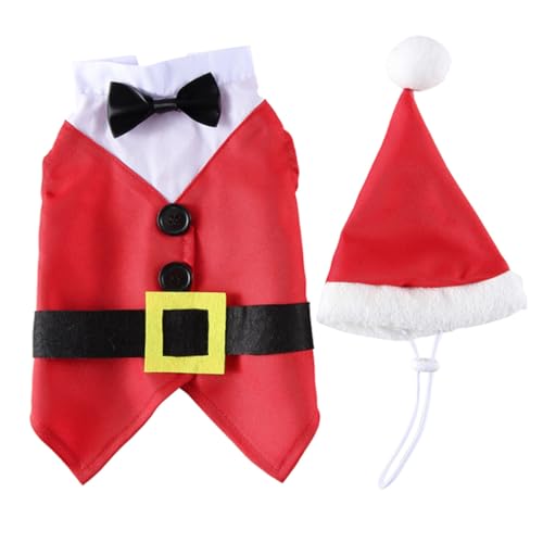 PartyKindom Weihnachtliches Haustierkostüm Hundekleidung Weicher Bequemer Weihnachtsmantel für Kleine und Mittelgroße Hunde Festliches Outfit für Party und Fotosession von PartyKindom