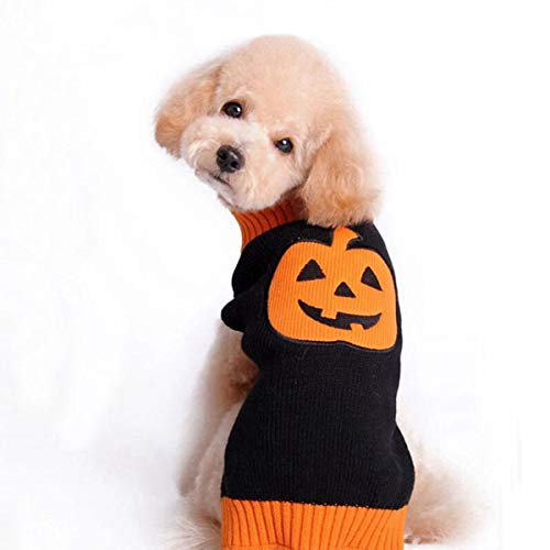 PartyKindom Haustier Kürbis Welpen-Outfits Kleidung Haustier Hund Pullover Halloween Kleiner Pullover Halloween-Dekoration von PartyKindom