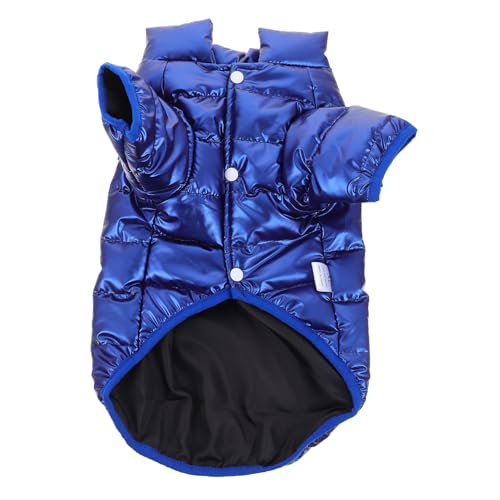 PartyKindom Winter Hundemantel Haustierweste Warm Atmungsaktiv Dekorativ für Kleine Hunde und Katzen als Winterjacke und Fotorequisite Bequem und Einfach Auszuziehen Blaue von PartyKindom