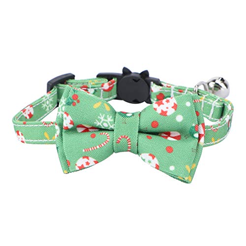 Weihnachtliches Haustier-Halsband mit Glöckchen und Fliegen, verstellbares Katzenhalsband, Weihnachtsdekoration, Geschenke, Ornamente von PartyKindom