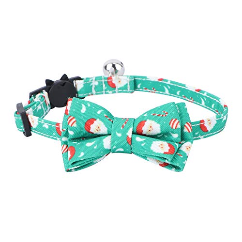 Weihnachtliches Haustier-Halsband mit Glöckchen und Fliegen, verstellbares Katzenhalsband, Weihnachtsdekoration, Geschenke, Ornamente von PartyKindom