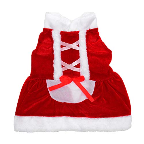 Weihnachtliches Hundekleid für den Winter, mit Rock für Hunde, niedlich, modisch, für kalte Wintertage, Haustierkleidung (Größe M) von PartyKindom