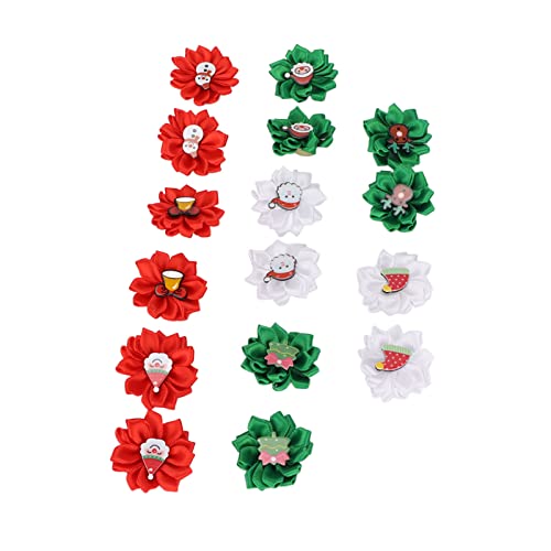 Pasamer Weihnachtshundehaarschmuck 16 Weihnachtsblumen-Hundestirnbänder mit Gummibändern für kleine Hunde für die Geburtstagsfeier von Pasamer