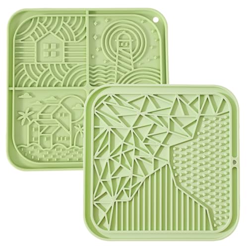 Pasdrucn 2 Stück Schleckmatte Hund & Katze, Leckmatte Hund Slow Feeder, Schleckmatte Katzen Gross Mit SaugnäPfen, Hundezubehör, Welpen Zubehör (A) von Pasdrucn