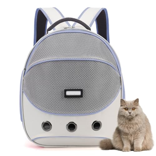 Pasdrucn 33x25x41cm Haustiertasche, Hunderucksack Bis 6.5 Kg, Cat Backpack, Haustier Tragerucksack Katzentasche Hunde Rucksack, Verstellbarer Haustier Rucksack Für Kleine Dog Und Cat (Blau) von Pasdrucn