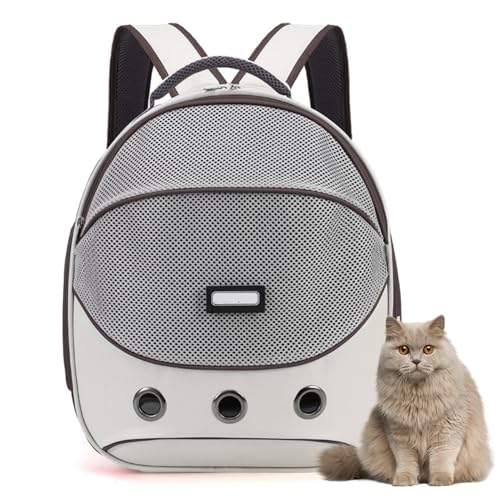 Pasdrucn 33x25x41cm Haustiertasche, Hunderucksack Bis 6.5 Kg, Cat Backpack, Haustier Tragerucksack Katzentasche Hunde Rucksack, Verstellbarer Haustier Rucksack Für Kleine Dog Und Cat (Curry) von Pasdrucn