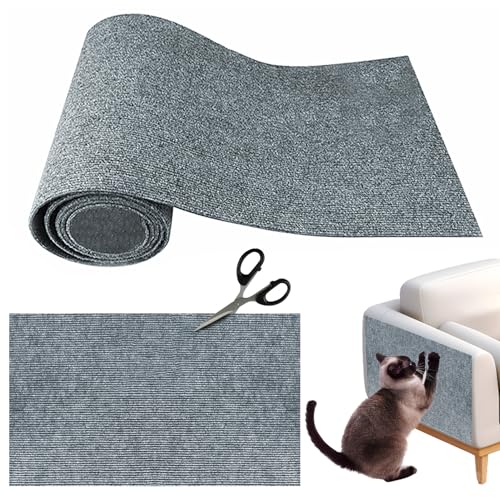 Pasdrucn 40x200cm Kratzmatte Katze Selbstklebend Wand, Kratzbrett Katzen Kratzschutz, Katzen Kratzbretter Katze Wand, Betten & Möbel Für Katzen, Kratzschutz Katzenkratzmatte Sofa Katze (Hellgrau) von Pasdrucn