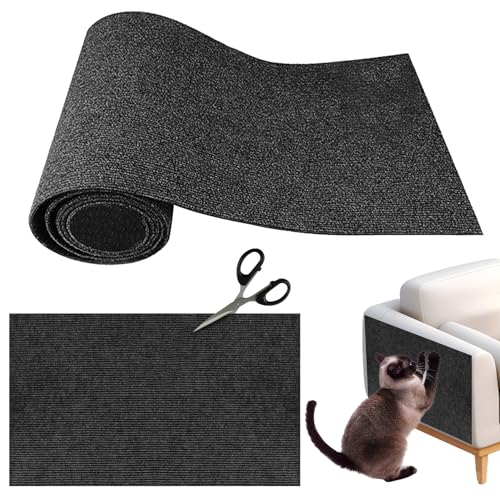 Pasdrucn 40x200cm Kratzmatte Katze Selbstklebend Wand, Kratzbrett Katzen Kratzschutz, Katzen Kratzbretter Katze Wand, Betten & Möbel Für Katzen, Kratzschutz Katzenkratzmatte Sofa Katze (Schwarz) von Pasdrucn