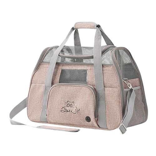Pasdrucn Flugtasche Für Hunde & Transportbox Katze Hundes, Faltbare Katzentransportbox, Transporttasche Katze Und Hunde, Bis 10kg, Hundetragetasche, Hundebox Auto Transportbox Katze (Magenta) von Pasdrucn