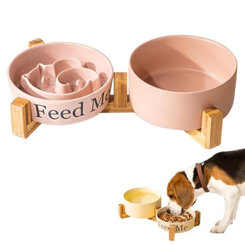 Pasdrucn Hundenapf Keramik Napf Hund, Katzennapf Keramik, 2-in-1 Wassernapf Hund & Anti Schling Napf Hund/Katze, Hundenapf Erhöhter Futternapf Für Hunde, Näpfe, Tränken & Zubehör Für Hunde (Rosa) Pasdrucn Hundenapf Keramik Napf Hund, Katzennapf Keramik, 2-in-1 Wassernapf Hund & Anti Schling Napf Hund/Katze, Hundenapf Erhöhter Futternapf Für Hunde, Näpfe, Tränken & Zubehör Für Hunde (Rosa) von Pasdrucn