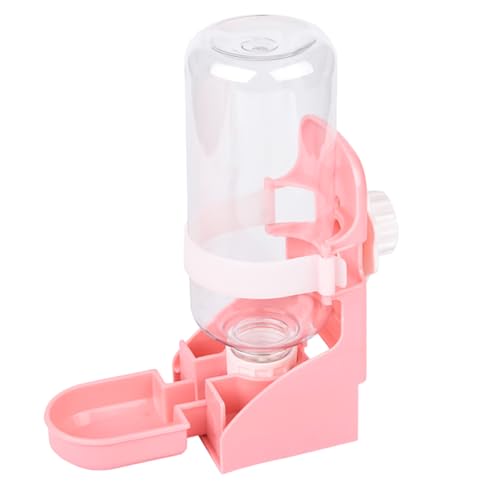 Pasdrucn Kaninchen Automatischer Wasserspender, Hängend Haustier Trinkflasche, 500ml Kleintier Trinkflasche für Kaninchen Ratten Hamster (Rosa) von Pasdrucn