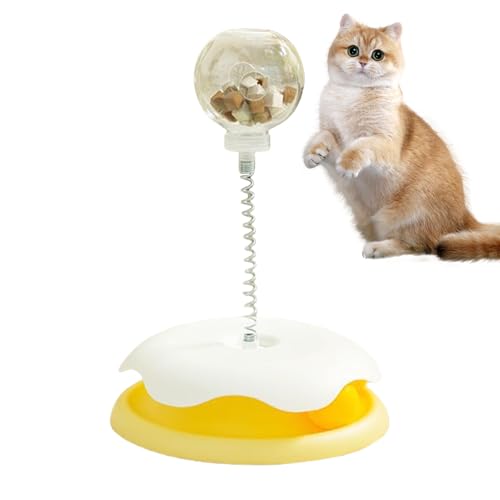 Pasdrucn Katzen-Leckerli-Spender-Spielzeug, Mehrzweck Auslaufendes Katzenspielzeug, Katzenfutter-Puzzlespielzeug, gegen Langeweile, Kätzchen, Indoor-Katzen Unterhaltung (Gelb) von Pasdrucn