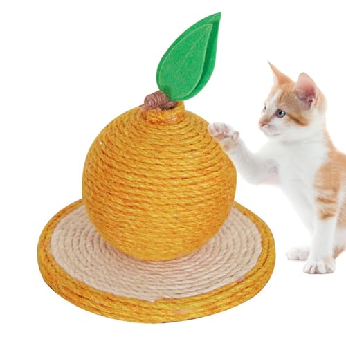 Pasdrucn Kratzball für Katzen, Kratzbaum in Obstform für Haustiere, Katzenschleifklauen, Katzenmolarenspielzeug, Kratzsäule Kratzstamm aus Natursisal Indoor für Kätzchen (A) von Pasdrucn