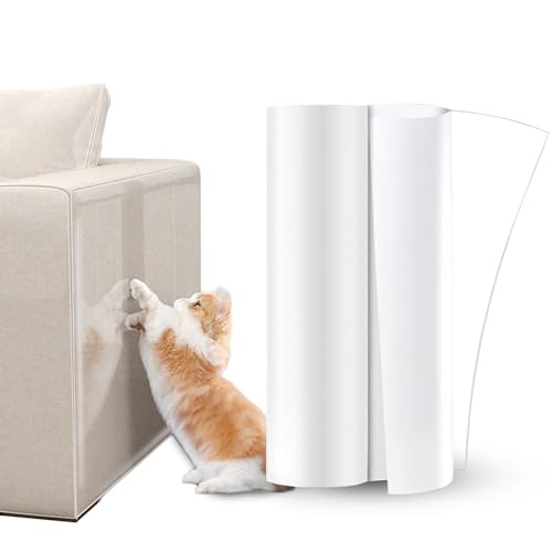 Pasdrucn Kratzbretter Katze Tape, Kratzschutz Sofa Katze, Wandschutzfolie Selbstklebend, Sofa Transparent Kratzschutz Pad, Selbstklebend Kratzschutzfolie Für Möbel Couch Sofa (20x500cm) von Pasdrucn