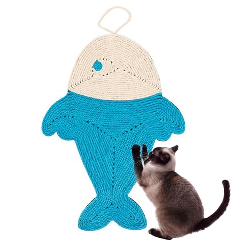 Pasdrucn Kratzbretter Katze Wand, Kratzpappe Für Katzen, Katzen Kratzbrett Wand Sofa, Kratzmatte Katze Sisal, Sisal Fußmatte Teppich Vorleger Für Sofa Möbel Tür Kratzschutz (Fisch) von Pasdrucn
