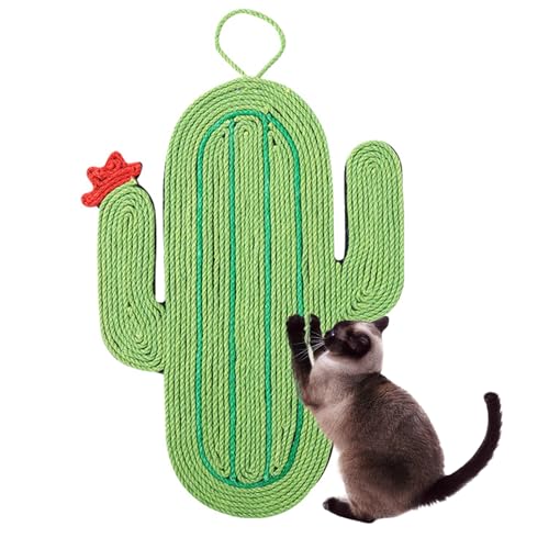 Pasdrucn Kratzbretter Katze Wand, Kratzpappe Für Katzen, Katzen Kratzbrett Wand Sofa, Kratzmatte Katze Sisal, Sisal Fußmatte Teppich Vorleger Für Sofa Möbel Tür Kratzschutz (Kaktus) von Pasdrucn