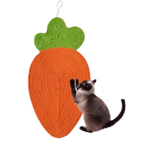 Pasdrucn Kratzbretter Katze Wand, Kratzpappe Für Katzen, Katzen Kratzbrett Wand Sofa, Kratzmatte Katze Sisal, Sisal Fußmatte Teppich Vorleger Für Sofa Möbel Tür Kratzschutz (Karotte) von Pasdrucn