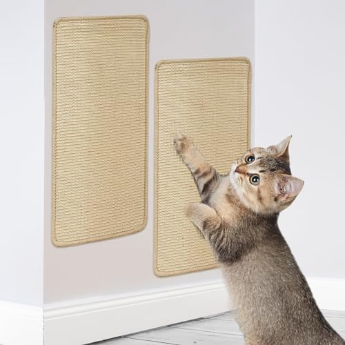 Pasdrucn Kratzbretter Katze Wand, Kratzpappe Für Katzen, Katzen Kratzbrett Wand Sofa, Kratzmatte Katze Sisal, Sisal Fußmatte Teppich Vorleger Für Sofa Möbel Tür Kratzschutz von Pasdrucn