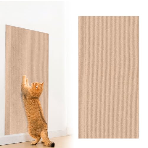 Pasdrucn Kratzmatte für Katzen, Selbstklebend Kratzmatte Katze,Wandmontierter Katzenkratzer, Anti-Kratz-Katzenkratzmatte für Schützt Teppiche Sofa Möbelschutz, 40 * 200cm (Yellow) von Pasdrucn