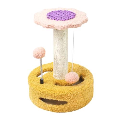 Pasdrucn Kratzpsäulen Für Katzen, Kratzbaum Klein 3 In 1, Kratzbaum Für Katzen Mit Ball, Katzenbaum, Katzenspielzeug, Kratzbaum Grosse Katzen Stabil, Kratztonne, Sisalstamm Für Indoor-Katzen (Gelb) Pasdrucn Kratzpsäulen Für Katzen, Kratzbaum Klein 3 In 1, Kratzbaum Für Katzen Mit Ball, Katzenbaum, Katzenspielzeug, Kratzbaum Grosse Katzen Stabil, Kratztonne, Sisalstamm Für Indoor-Katzen (Gelb) von Pasdrucn