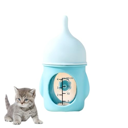 Pasdrucn PET-Flasche Welpenflaschen, Kätzchenflaschen, Füttern Katzenpflege Flaschen, Breeding Bottle Cat Puppy für Neugeborene Welpen zum Stillen Flaschenfütterungsset (Blau) von Pasdrucn