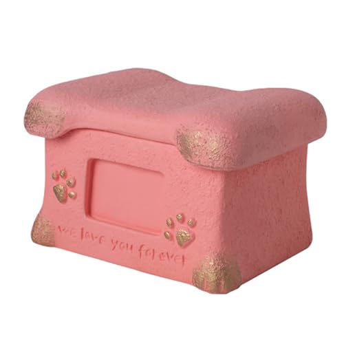 Pasdrucn Zementurne Für Haustiere, Urne Hunde Urne, Katzenurne Katzefür Asche, Tierurnen Für Katze, Tierurnen Für Hunde, Grabdeko, Katzenurnen Für Haustierasche Mit Fotoaufbewahrung (Rosenrot) von Pasdrucn