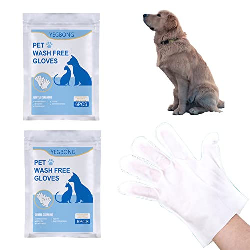 Pet No Waschhandschuh, 12 Stück Pet Grooming Wipes Handschuhe, Massagehandschuhe Haustierpflegehandschuhe, Einweghandschuhe Für Haustiere, Katzen, Hunde, Badezubehör von Pasdrucn