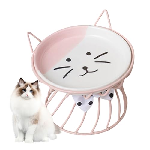Cat Food Bowl Keramikkatze Schüssel mit Ständer nie von Pastoralist