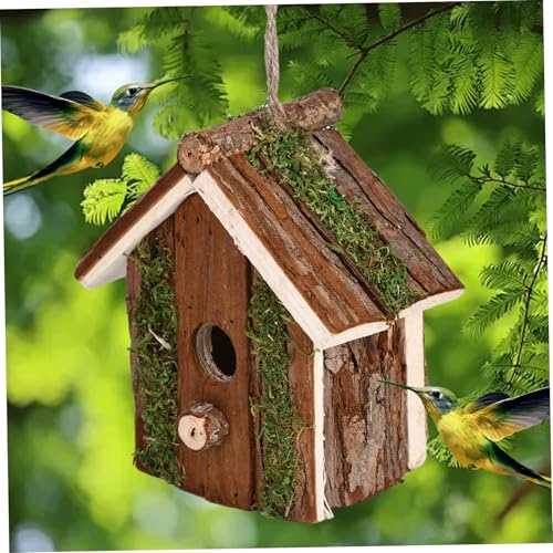 Hölzerne Vogelhäuser hängende wetterfeste Vogelschachtel Rustikale Gartendekor für Patio Yard Rasen, 6, 9 x 4, 3 x 3, 5 Zoll |.Vogelhaus von Pastoralist