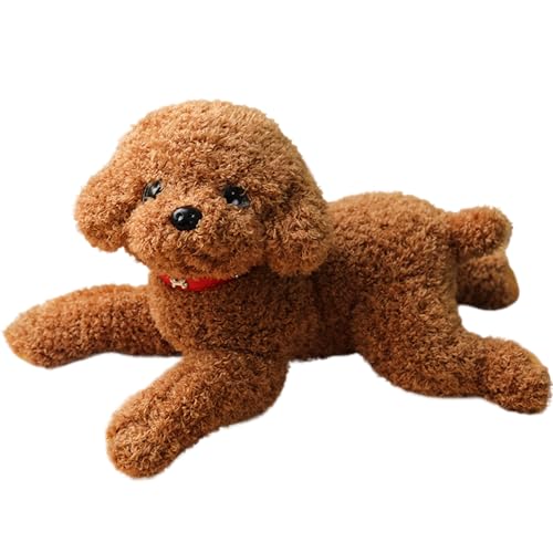 Hund Plüsch niedlich lebhafter Teddy Hund Paarung Spielzeug 14 -Zoll -Baumwollgefüllte Hundespielzeug mit Kragen dekorativ gefülltem Hund für Couchsofa, Hellbraun von Pastoralist