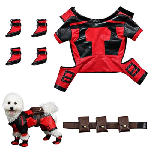 Hunde Halloween Kostüm 1 Set Superhelden -Hundekostüm Beinhaltet Kleidung, Stiefel und Gürtel Nylon Schwarz & rote Kostüme für kleine Hunde, M, Kostüme für kleine, Halloween Hunde Halloween Kostüm 1 Set Superhelden -Hundekostüm Beinhaltet Kleidung, Stiefel und Gürtel Nylon Schwarz & rote Kostüme für kleine Hunde, M, Kostüme für kleine, Halloween von Pastoralist