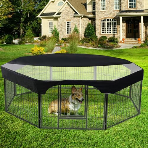 Hundeplaypen -Cover, achteckiger Hundestift -Mesh -Top -Abdeckung, Sonnenschutz -Hundekiste, atmungsaktives Playpene -Cover passt zu Allen 24 Breiten 8 Panels Pet Stifte (nur Top Cover) von Pastoralist
