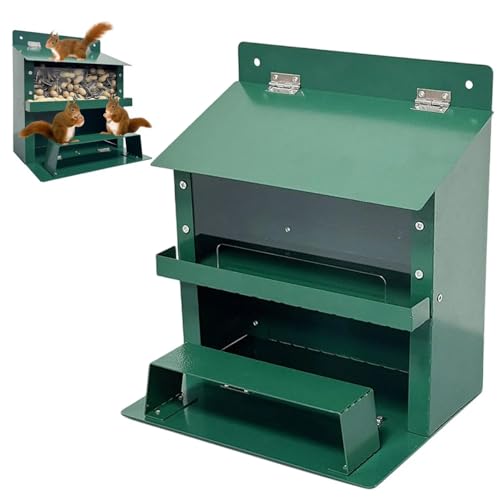 Pastoralist Eichhörnchen -Feeder, Hochleistungsmetall -Eichhörnchen -Feeder mit faltbarem Ständer, Chipmunk -Fütterungsbox für außen, stärker als Holzstruktur von Pastoralist