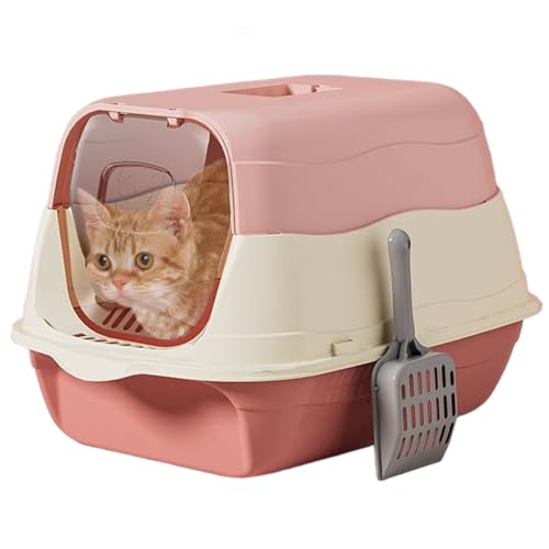 Überdachte Katzentoilette, 13 x 19 x 12 große Katzentoilette mit Deckel, vollständig geschlossener Katzentoilette, süße Katzentoilette mit Schaufel und abnehmbarem Deckel, geschlossene Katzentoilette Überdachte Katzentoilette, 13 x 19 x 12 große Katzentoilette mit Deckel, vollständig geschlossener Katzentoilette, süße Katzentoilette mit Schaufel und abnehmbarem Deckel, geschlossene Katzentoilette von Pastoralist