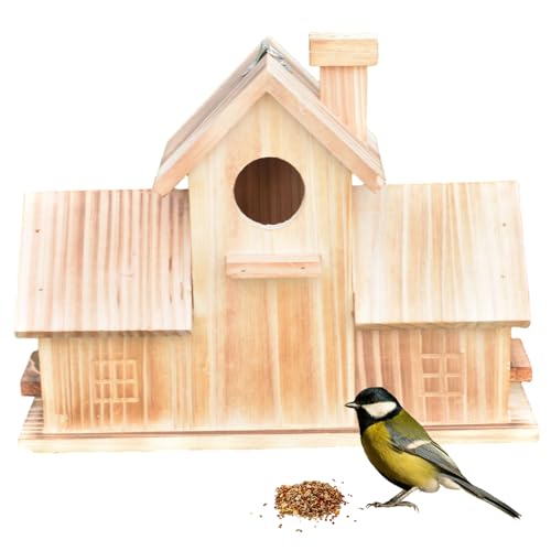Vogelhaus, Holzvogelhäuser mit runden Löchern, hängendes Vogelhaus für Bluebird Finch Cardinal Nisting Box für Hinterhof/Innenhof/Terrasse Dekor, Häuser für draußen, Haus Vogelhaus, Holzvogelhäuser mit runden Löchern, hängendes Vogelhaus für Bluebird Finch Cardinal Nisting Box für Hinterhof/Innenhof/Terrasse Dekor, Häuser für draußen, Haus von Pastoralist