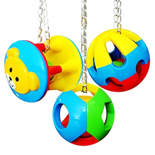 Vogelkauen Spielzeug Papagei Mini -Bälle Nibble Toy Bells Bird Cage Dekoration Buntes Mini -Hanging -Spielzeug zum lustigen 3pcs, Vogelkauen Spielzeug von Pastoralist