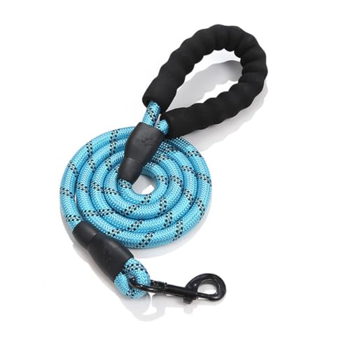 150cm Lange, Stark Reflektierende Hundeleine Mit Bequemem, Rutschfestem Schaumstoffgriff, Metallschnalle, Keine Zug-Trainingsleine Für Mittelgroße Und Große Hunde (Light-Blue) von PatPatPet
