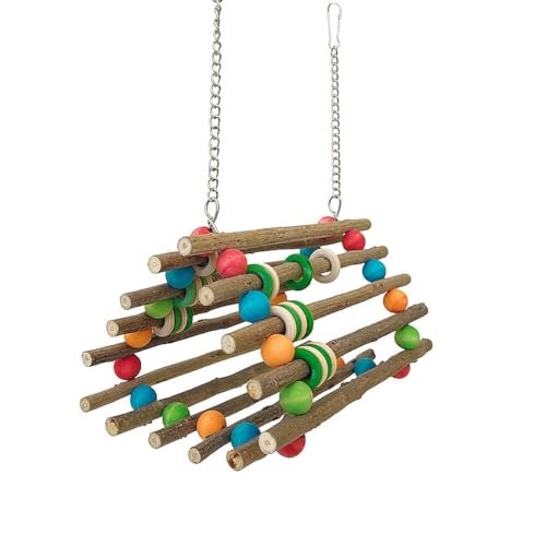 Bunte Vogelschaukel Aus Holz, Flexible Spielröhre Zum Aufhängen Von Papageien, Kauspielzeug Mit Kreisringen Und Bällen Für Papageien, Aras, Kakadus Und Amazonas-Papageien Bunte Vogelschaukel Aus Holz, Flexible Spielröhre Zum Aufhängen Von Papageien, Kauspielzeug Mit Kreisringen Und Bällen Für Papageien, Aras, Kakadus Und Amazonas-Papageien von PatPatPet