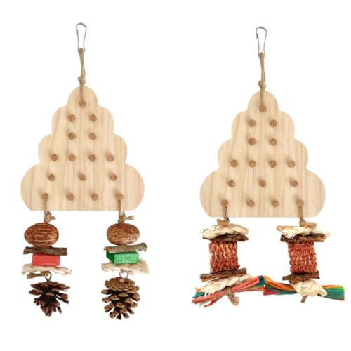 PatPatPet 2 Stück Papagei Toggle Plug Spielzeug, Vogelkäfig Hanging Birdie Kauspielzeug Für Entlastung, Bewegung Und Mehr von PatPatPet